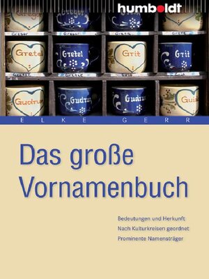 cover image of Das große Vornamenbuch